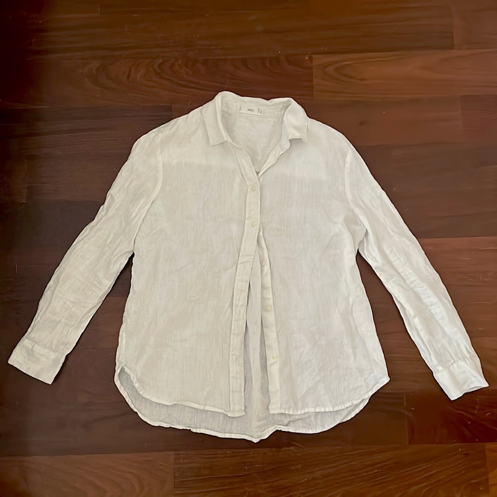 White linen button up